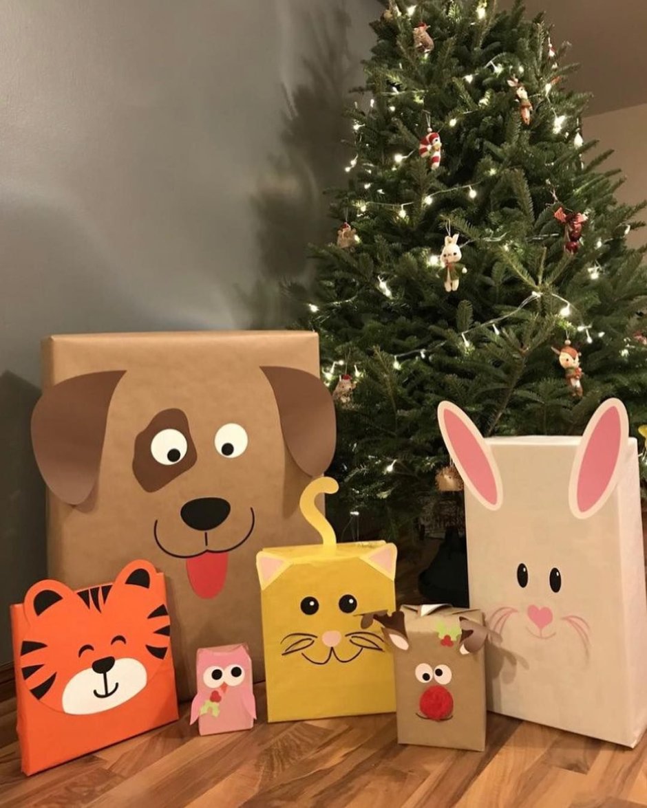 Упаковка подарков на новый год детям