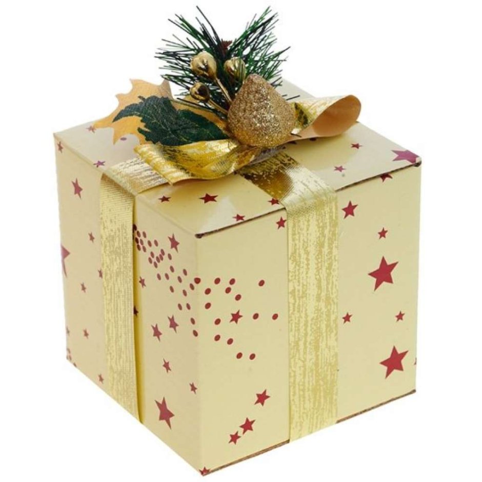 Коробка Новогодняя детская подарочная 9х9х9
