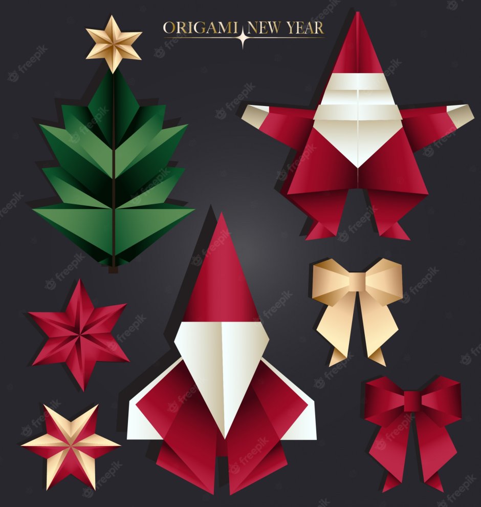 Оригами новогоднее украшение для детей