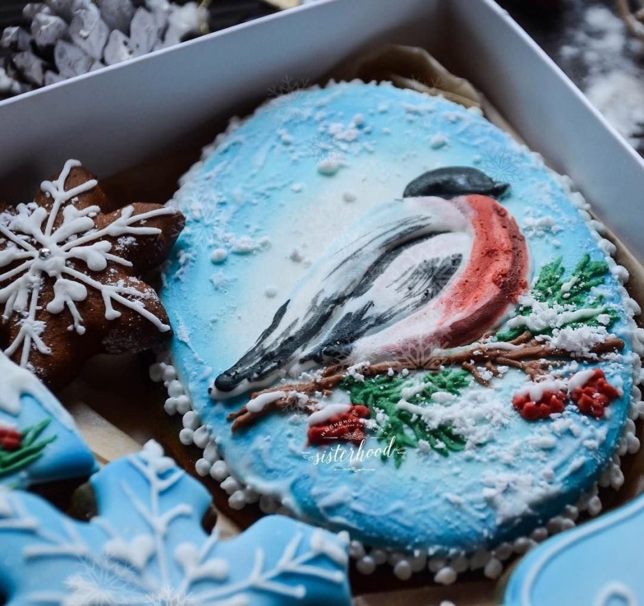 Новогодний торт с пингвинами