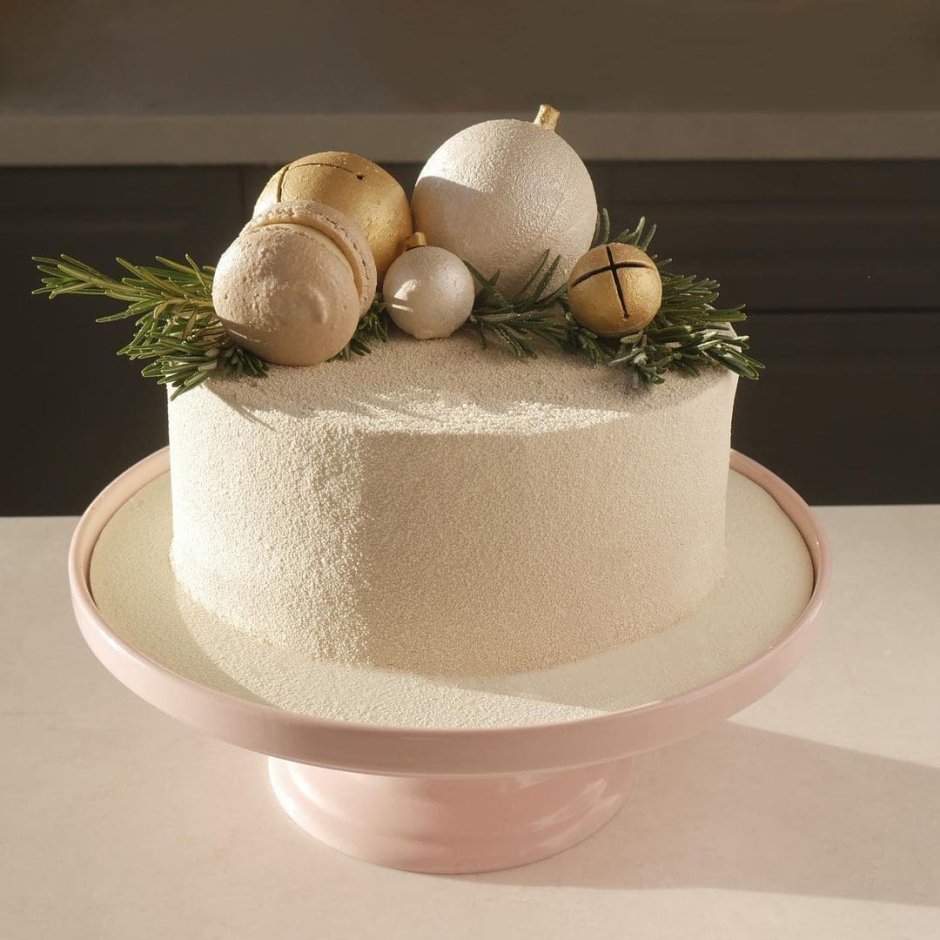 Новогодний декор торта Минимализм