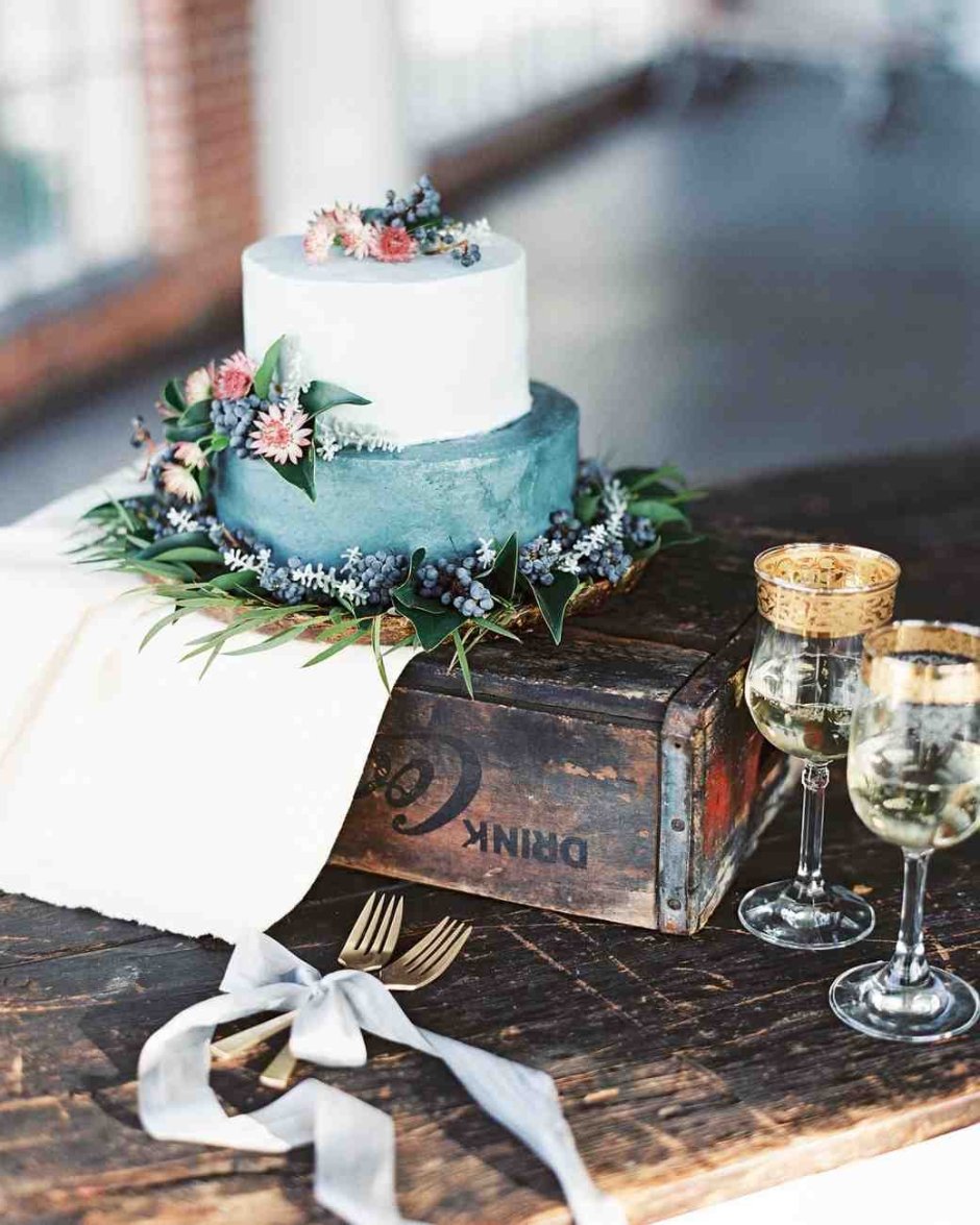 Свадебный торт зимний стиль