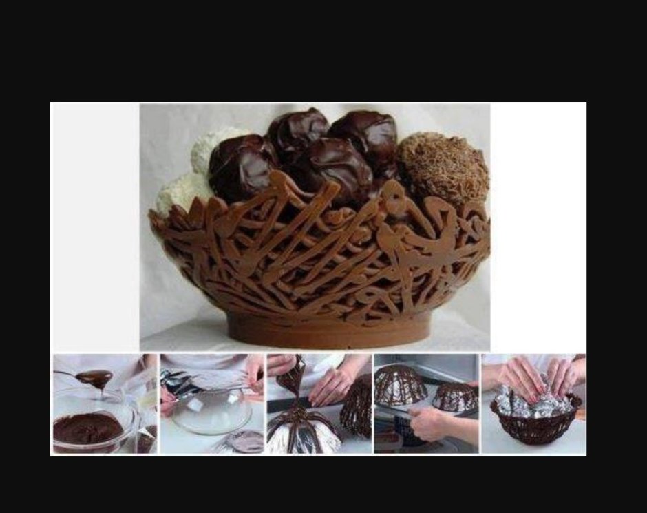 Шоколадное гнездо с помощью лапши