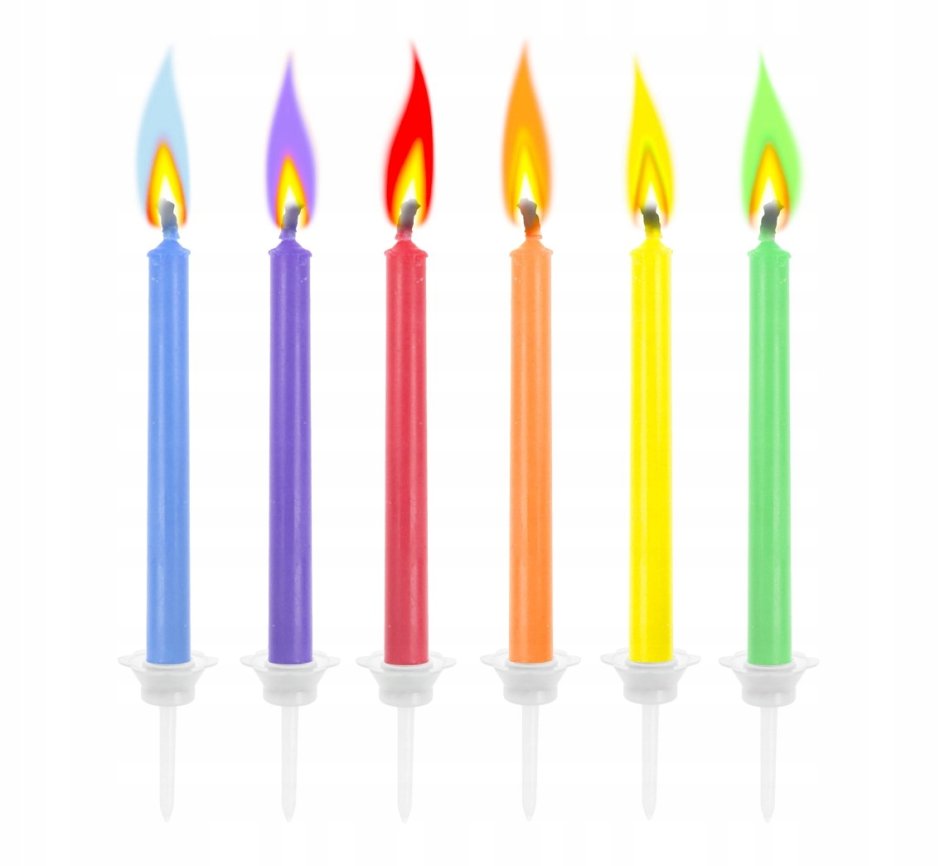 Свеча для торта цифра "цветное пламя" "1"