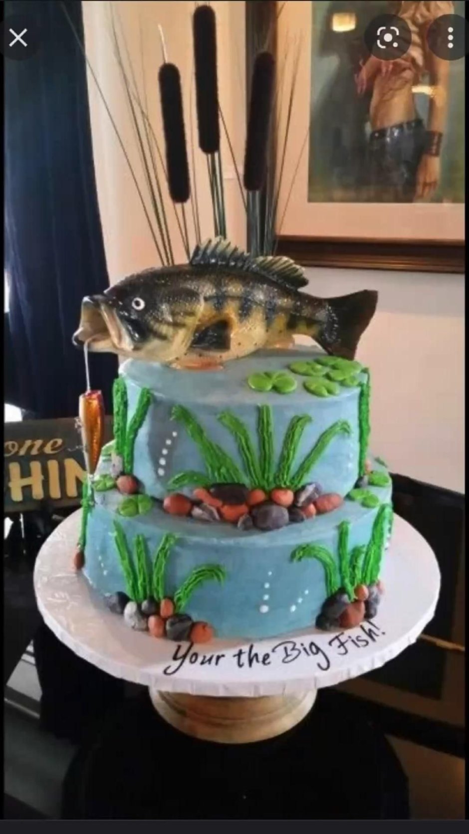Двухъярусный торт для рыбака