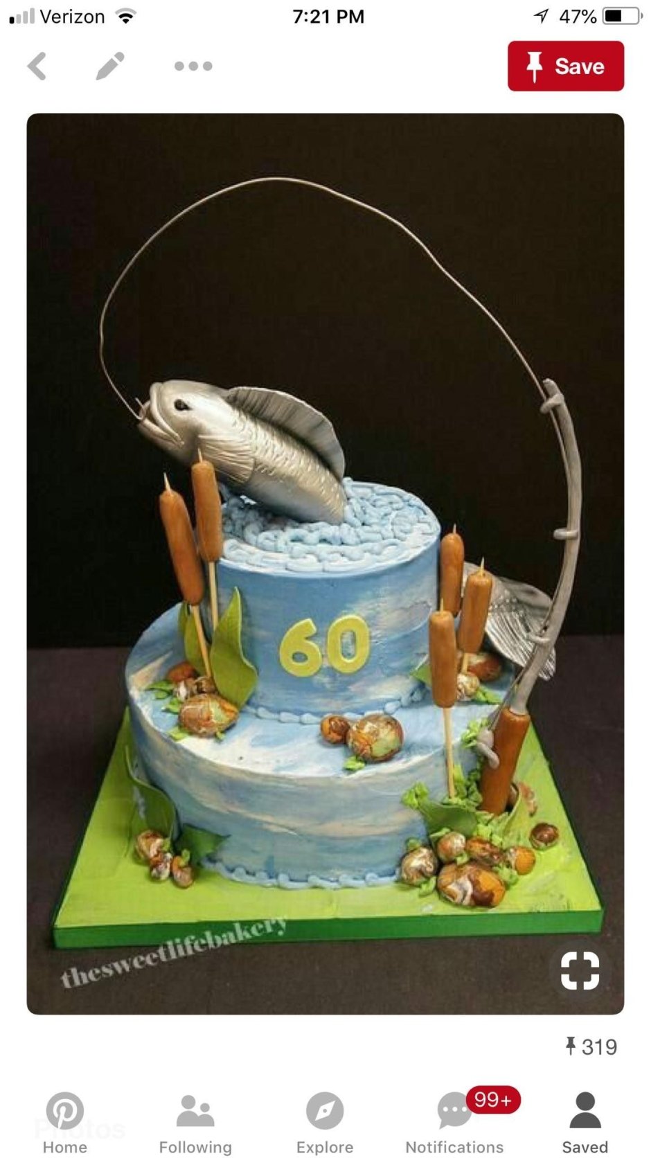 Торт в стиле рыбалки
