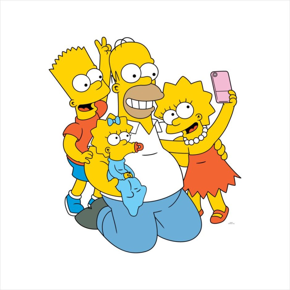Симпсоны семья на белом фоне