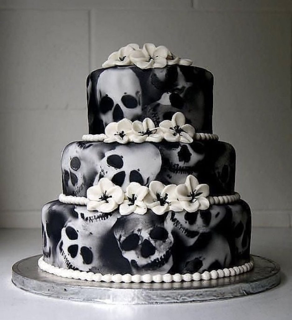 Торт в черно белом стиле