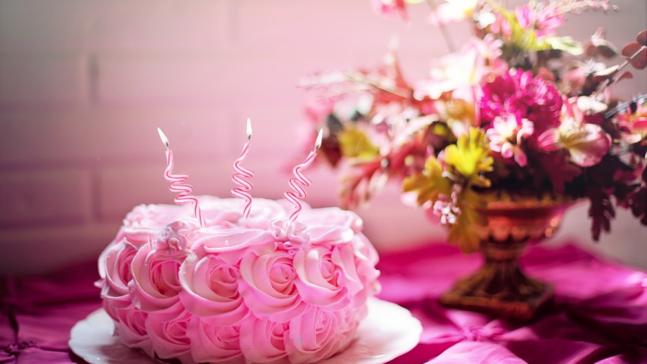 Открытки с днём рождения торт со свечами