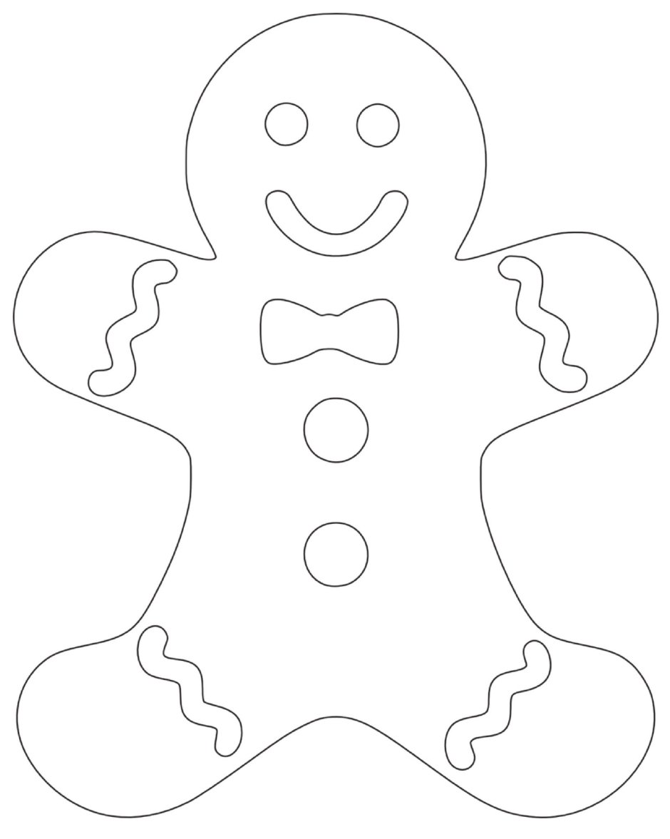 Gingerbread man раскраска для детей