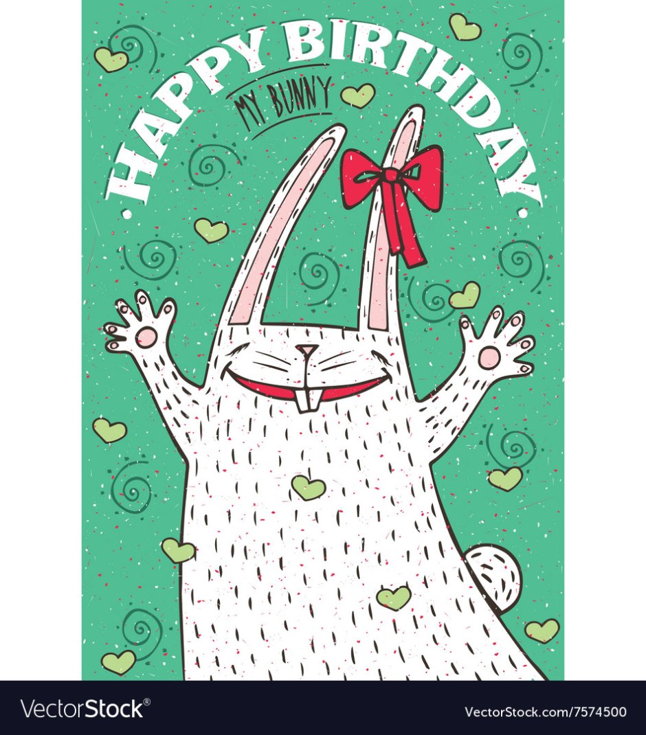 Стильные открытки с зайцем на день рождения