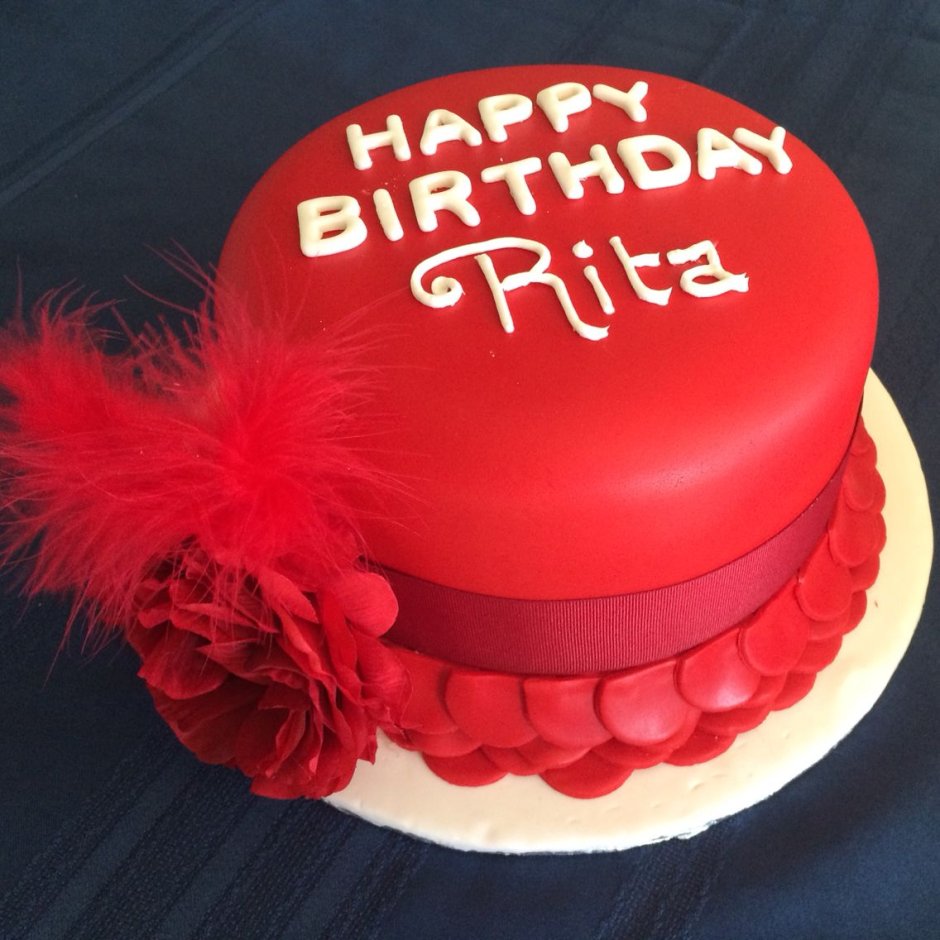 Красный торт Happy Birthday