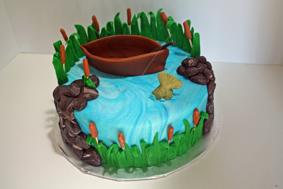 Торт для рыбака с пряниками