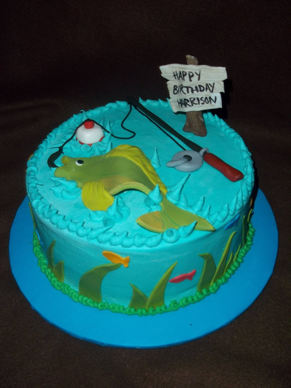 Торт с рыбками для рыбака