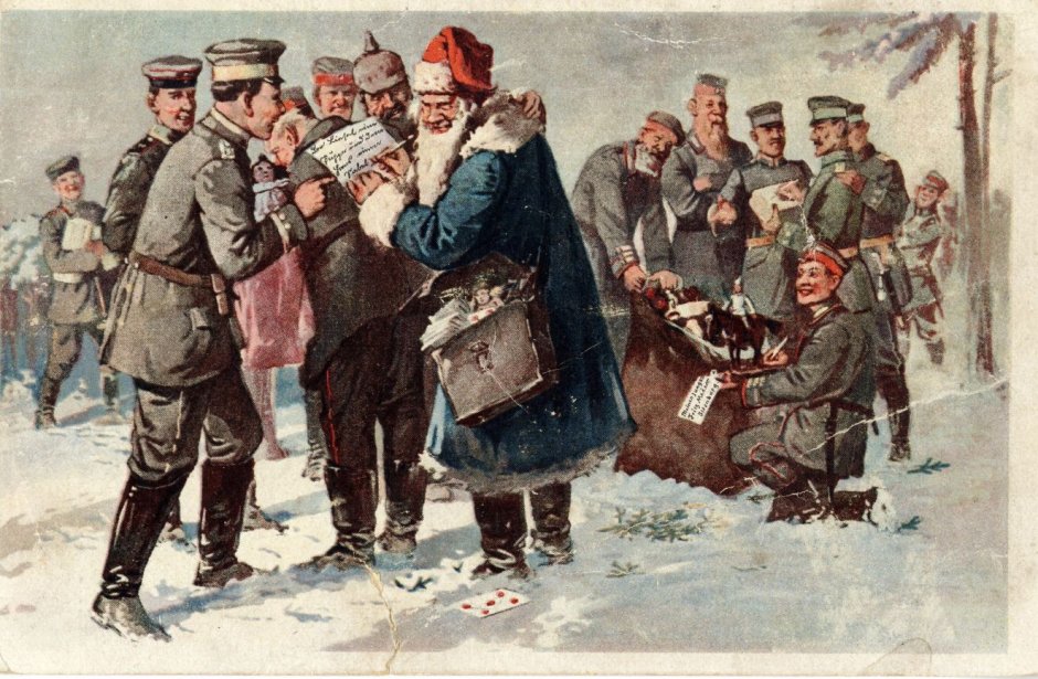 Новогодние открытки военные СССР