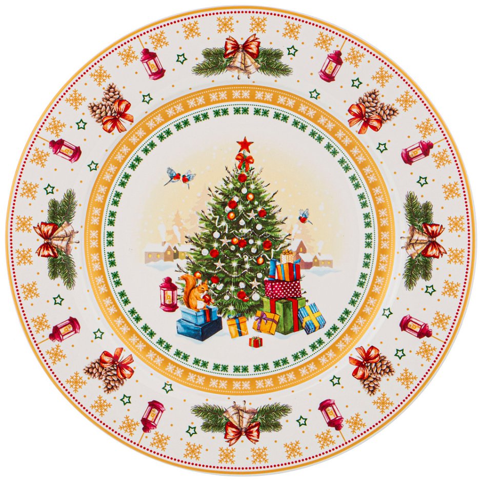 Тарелка бирюзовая Виллерой бох Рождественская