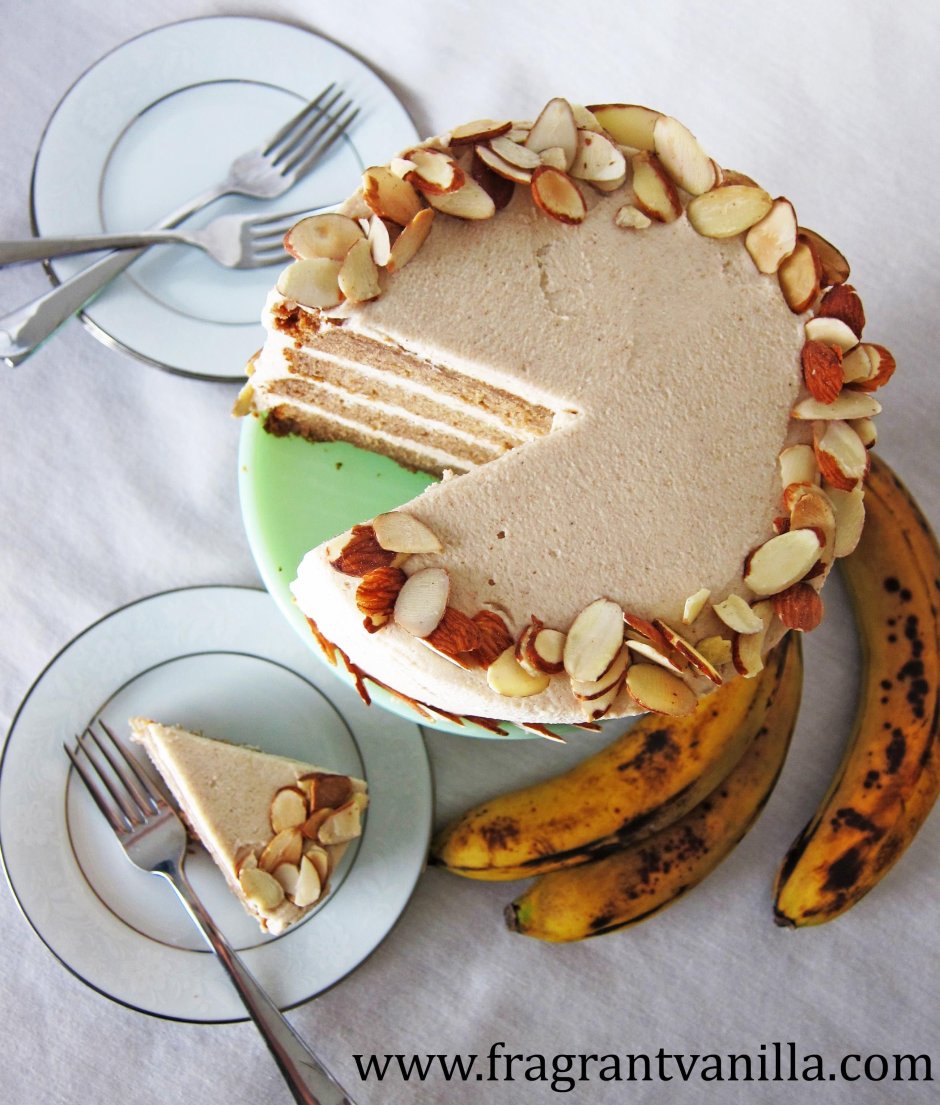 Веган банановый торт с кокосом