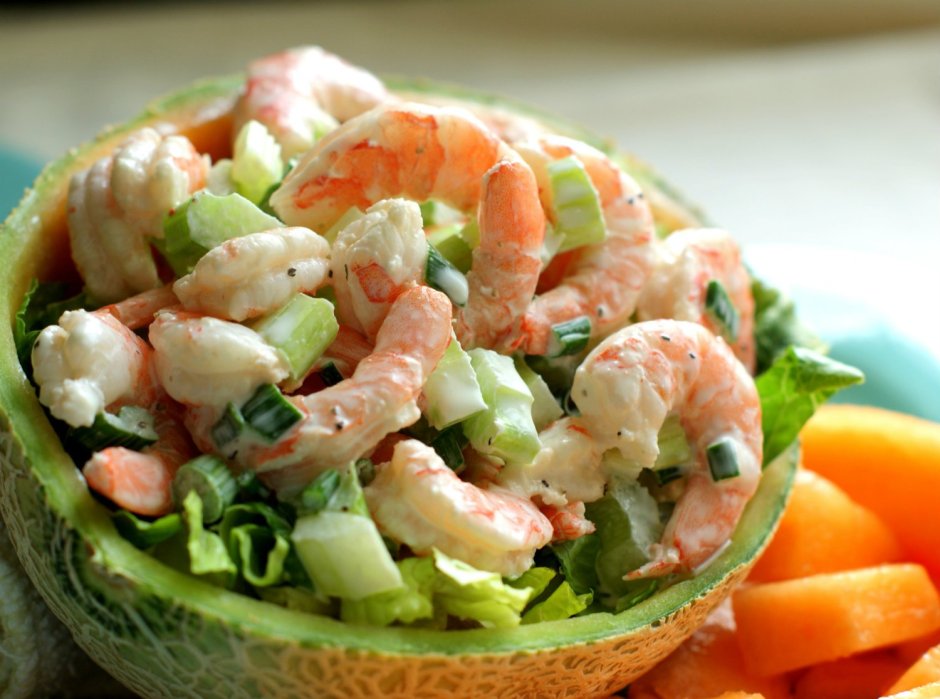 Салат с морепродуктами без майонеза
