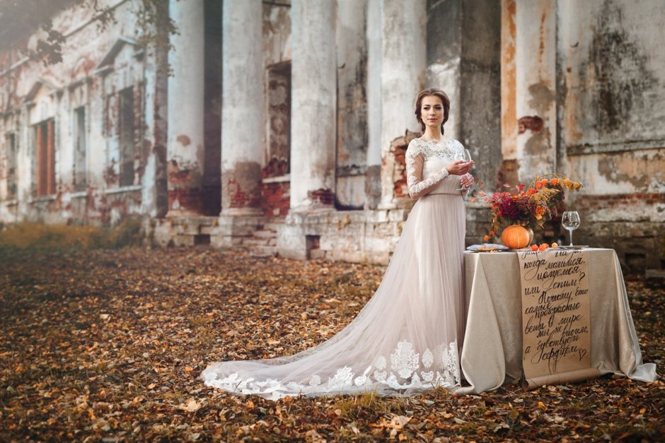 Свадебное платье на осень