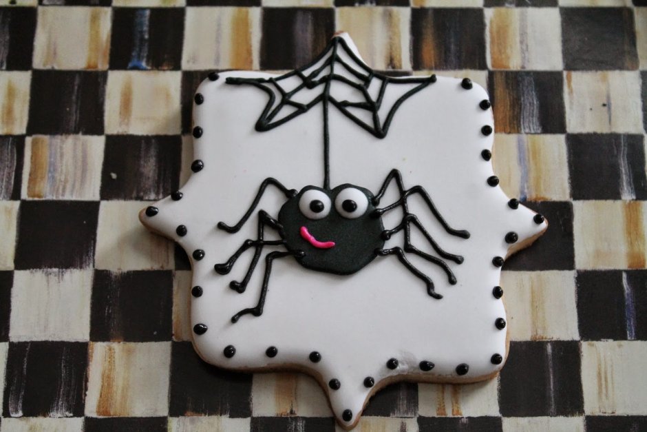 Печенье пауки на Хэллоуин