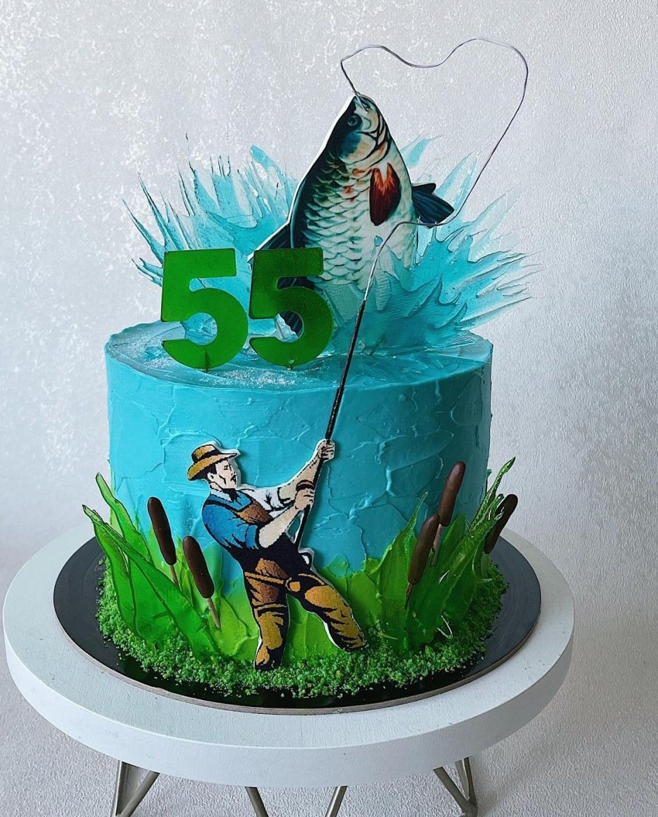Торт для рыбака детский