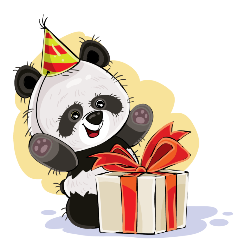 Поздравления с днём рождения с пандой