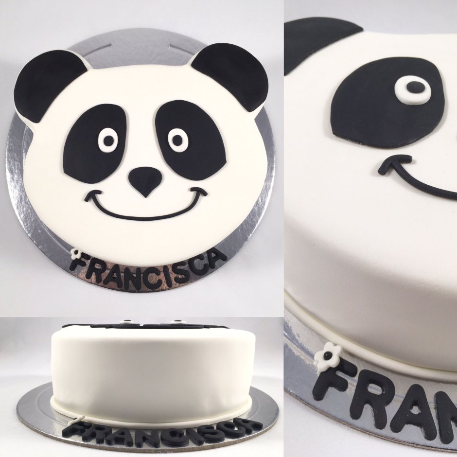 Панда с тортом рисунок