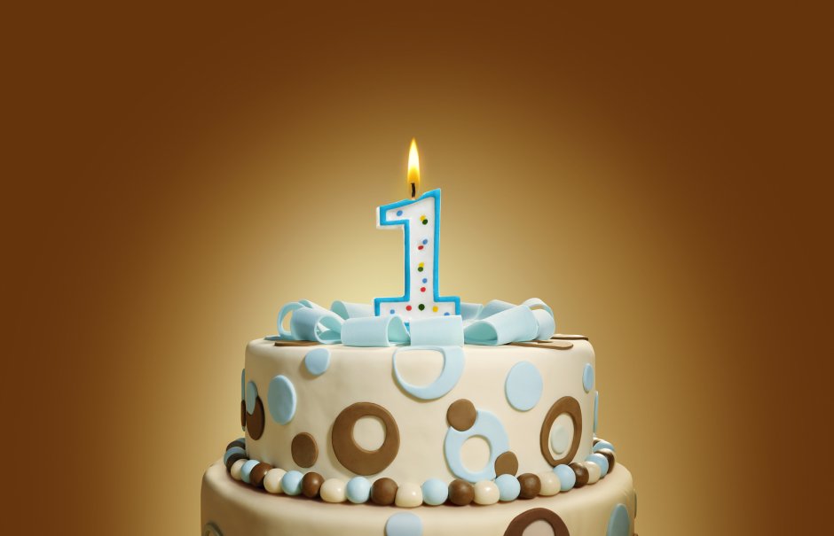 Тортик и свечка 1 год