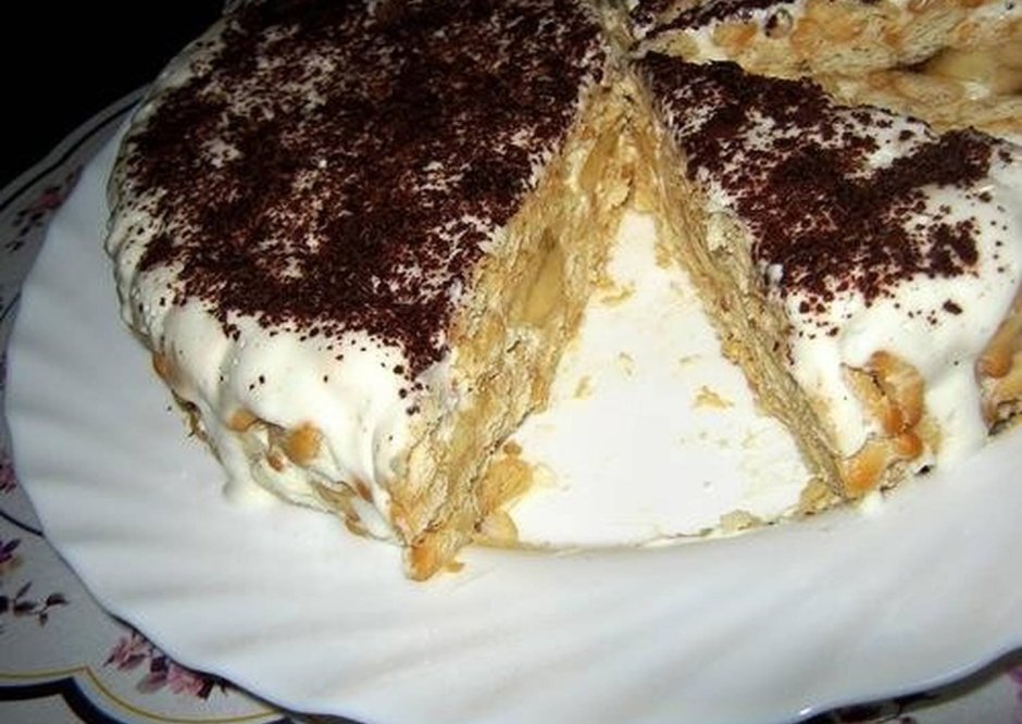 Торт с печеньем и сгущенкой