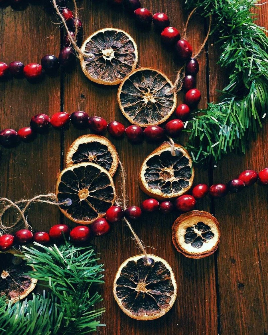 Новогодний декор с сушеными апельсинами
