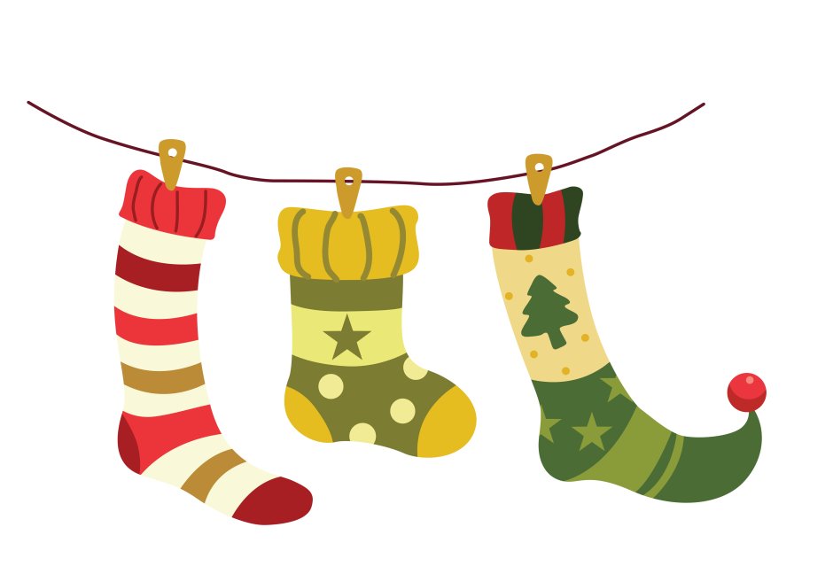 Рождественские носки печать