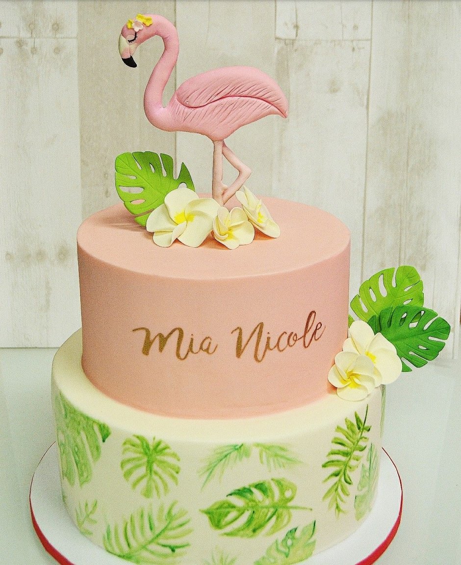 Декор торта с Фламинго
