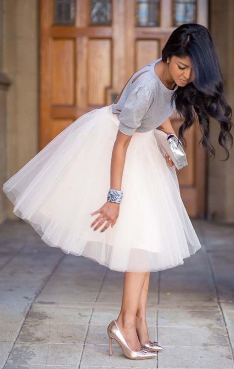 Платье фатин свадебное с рукавами
