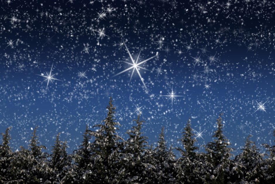 Рождественская звезда на ночном небе