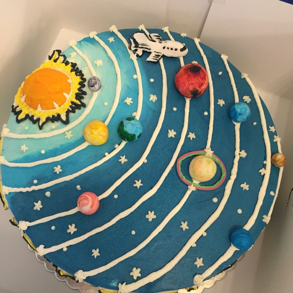 Торт космос с голубикой