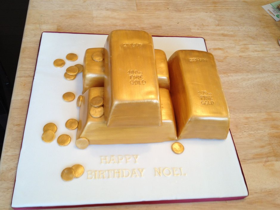 Торт золотой слиток