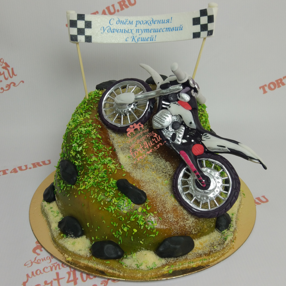 Торт для мужа с мотоциклом