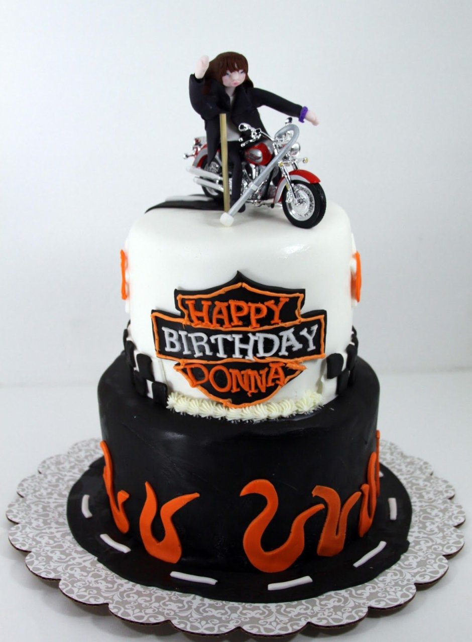 Торт для байкера с мотоциклом