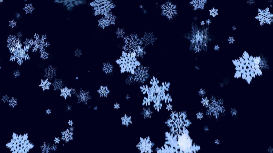 Новогодний синий фон со снежинками