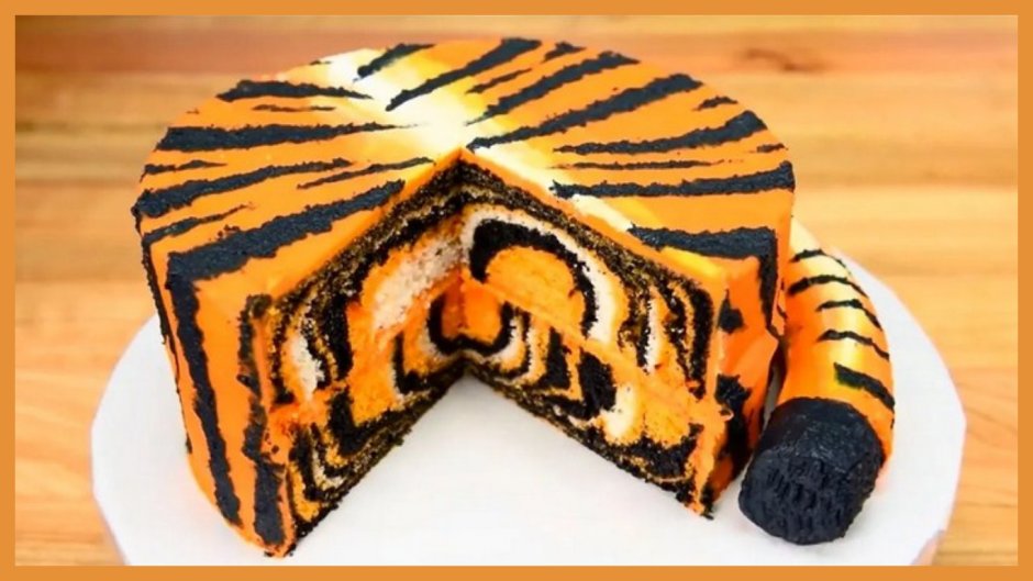 Торт тигр с короной