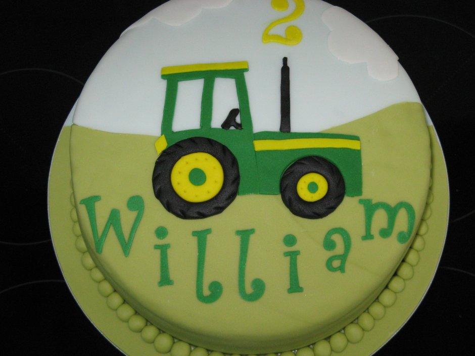 Торт с рисунком трактора