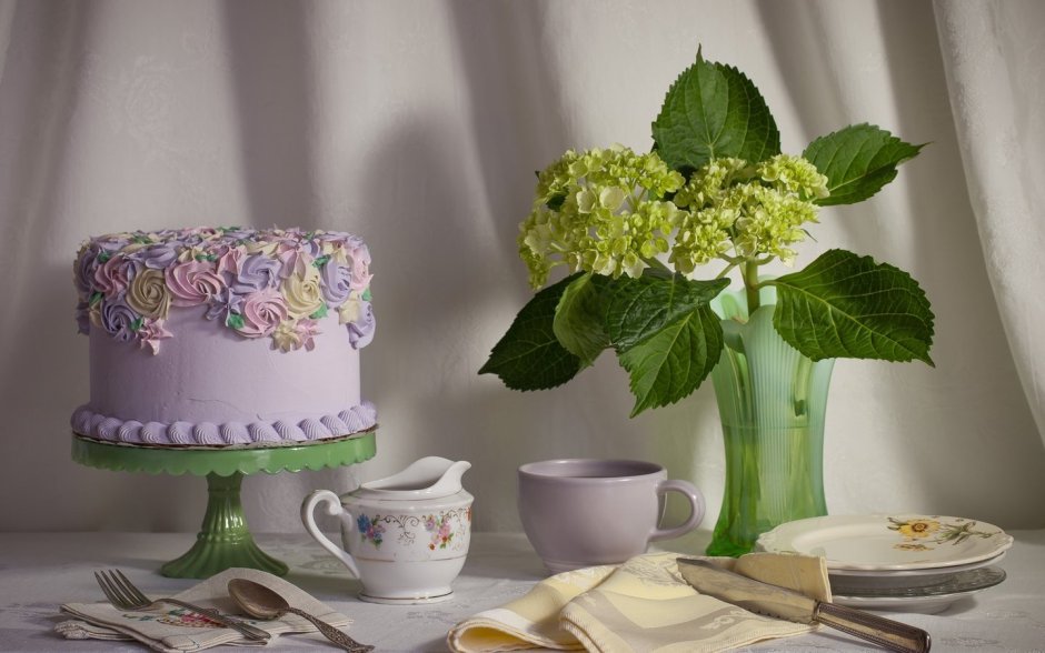Заставка с днем рождения торт цветы пастель