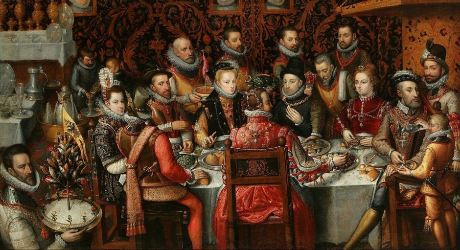 Алонсо Санчеса Коэльо банкет монархов, 1579 г