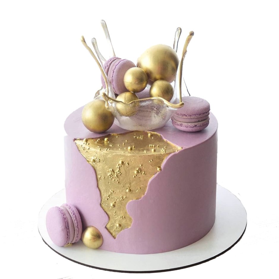 Фиолетовый торт с изомальтом