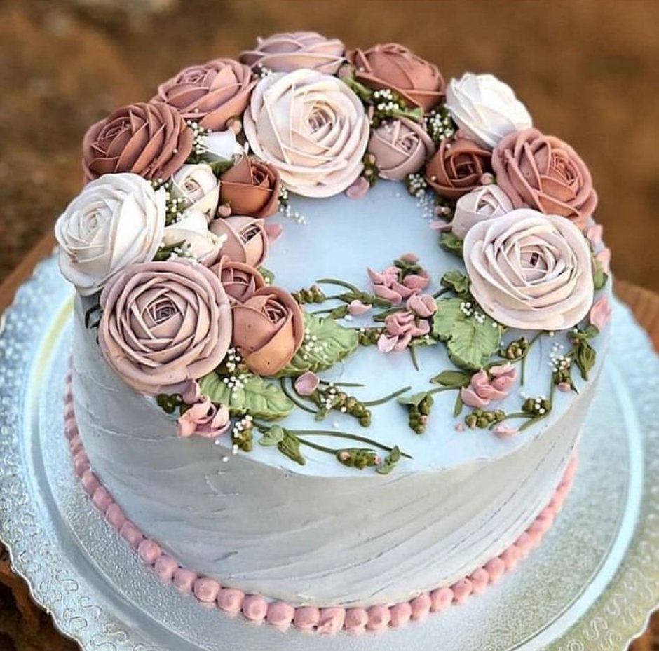 Украсить торт в стиле цветы