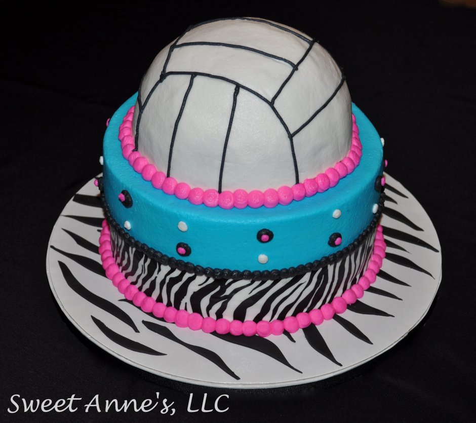 Торт с волейбольным мячом для девочки