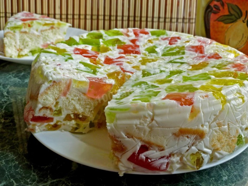 ЖЕЛЕЙНЫЙ торт «битое стекло» со сметаной