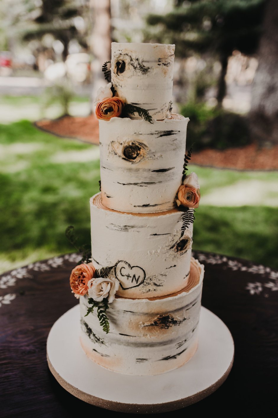 Торт свадебный в виде березы