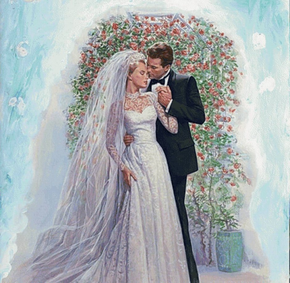 Жених и невеста картина