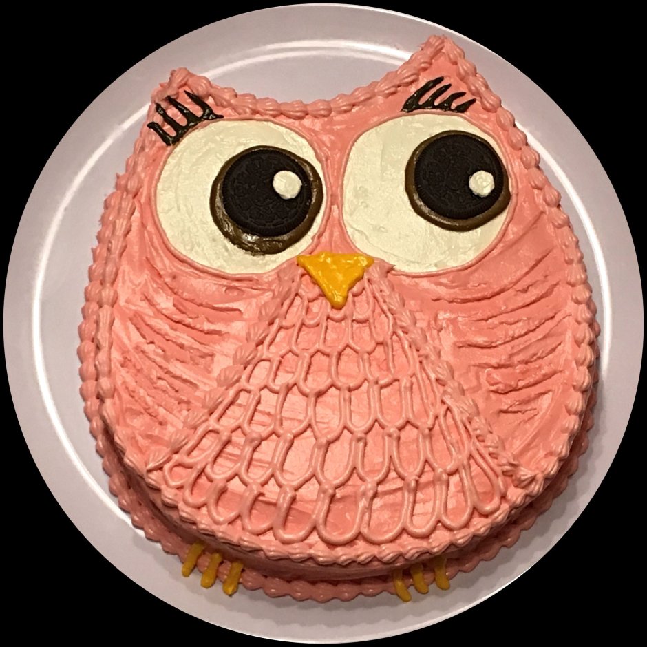 Нарисовать сову на торте